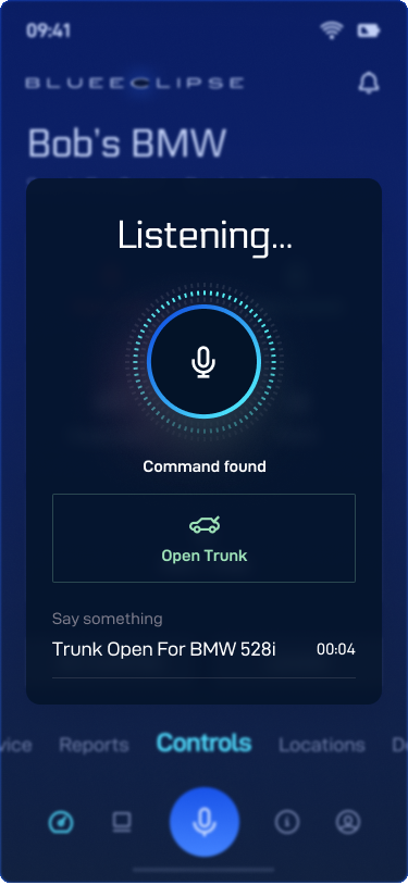 Voice command screen